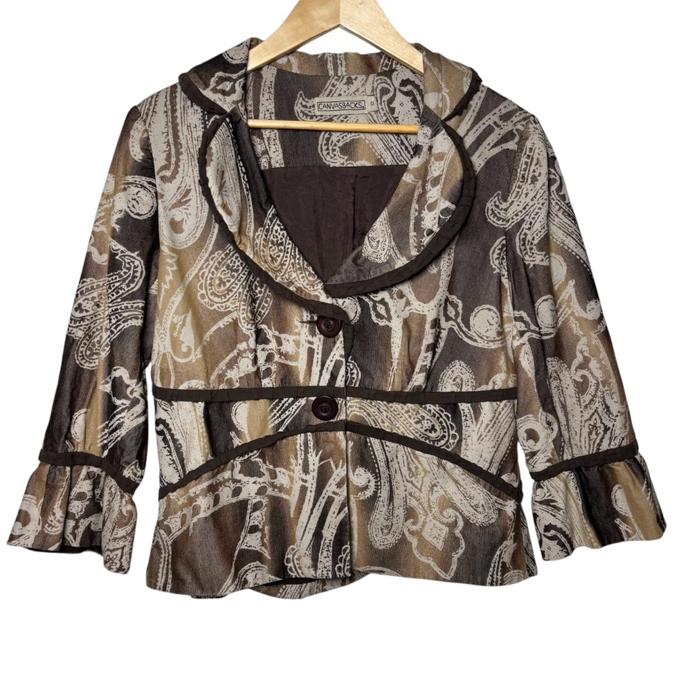 Vintage Canvasbacks Patchwork Blazer Jacket Women… - image 1